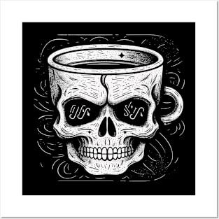 Coffee skull Posters and Art